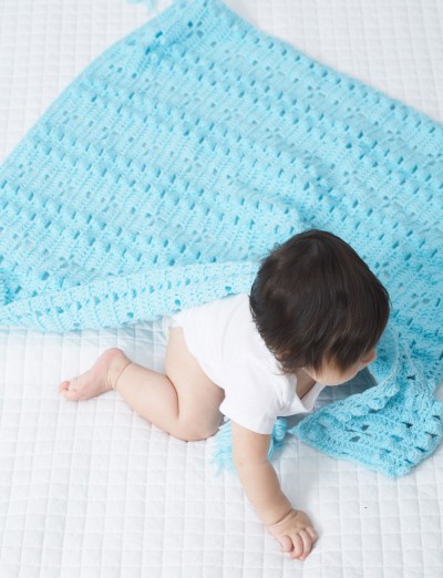 Textured Grid Baby Blanket Free Crochet Pattern