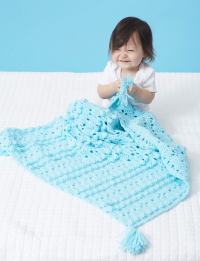 Textured Grid Baby Blanket Free Crochet Pattern