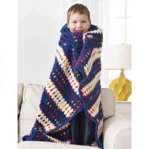 Woven-Look Striped Blanket Free Crochet Pattern