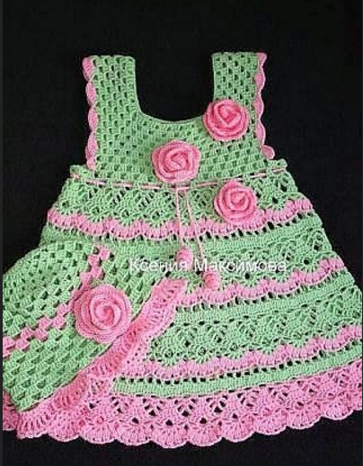 Lovely Shelled Girl's Dress Free Crochet Pattern