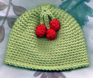 Crochet Baby Cherry Hat Free Pattern