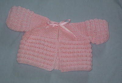 Pink Matinee Jacket For A Baby Girl Free Crochet Pattern