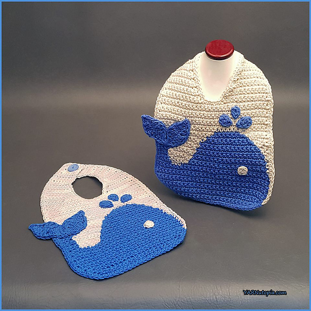 The Blue Whale Baby Bib Free Crochet Baby Pattern