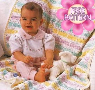 Free Crochet Pattern for a Baby Crochet Stripe Pattern